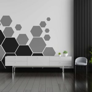 Plantilla de hexágonos para pared