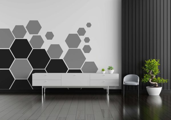 hexágono Plantilla de hexágonos para pared