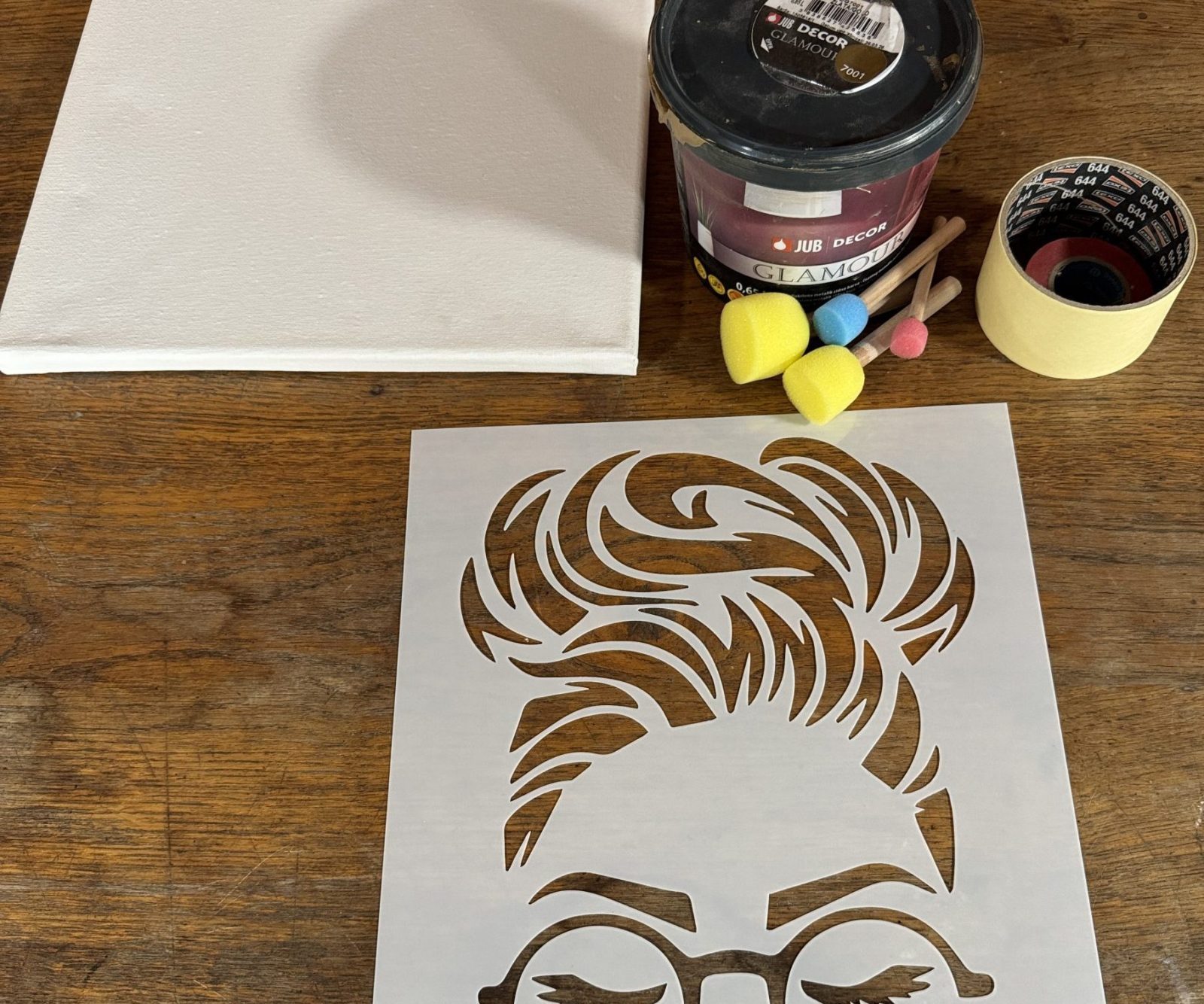 op tools for stencil art with paint and stencil