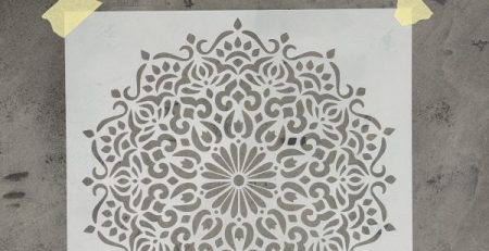 Preparing a mandala stencil with painter’s tape – most popular stencils in use